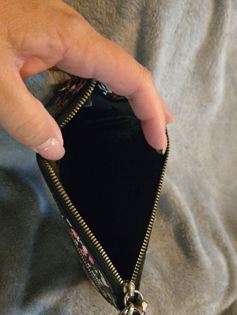 kate spade Black Floral Wristlet with Pink Accents - Picture 4 of 5